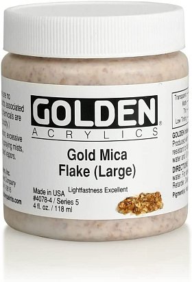 Heavy Body médium Mica Flake, Golden