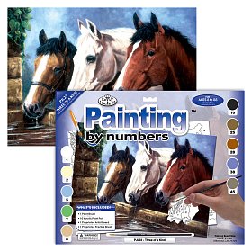 Malování podle čísel - 3 koně - JUNIOR