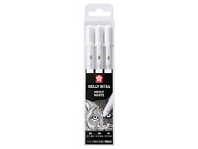 Gelové pero, zářivá bílá, sada 3 ks