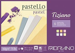 Pastelový papír Tiziano blok - barevný světlý